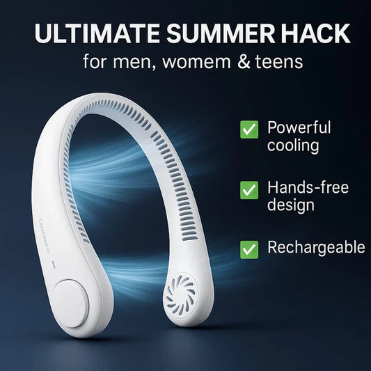 Portable Bladeless Hanging Rechargeable Neck Fan urfgaz-ut
