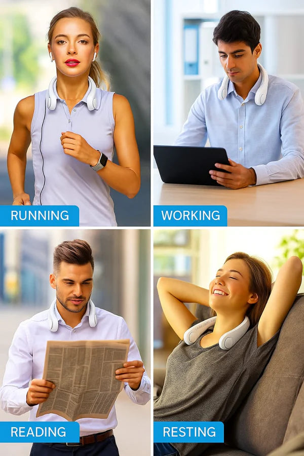 Portable Bladeless Hanging Rechargeable Neck Fan urfgaz-ut